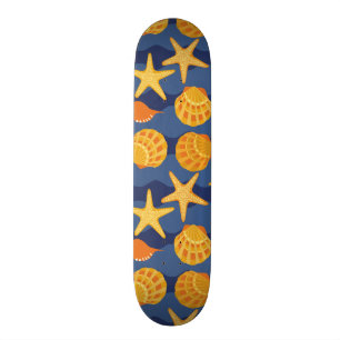 Skateboard Modelo azul y anaranjado del Seashell