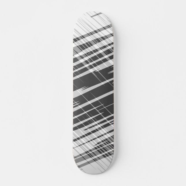 Skateboard Modelo blanco negro abstracto moderno de las rayas (Anverso )