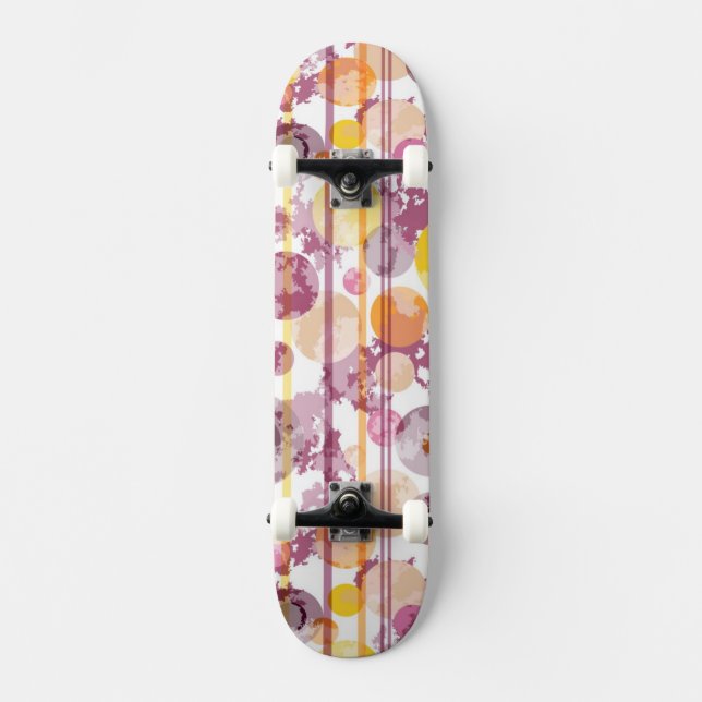 Skateboard Modelo blanco rayado manchado (Anverso)