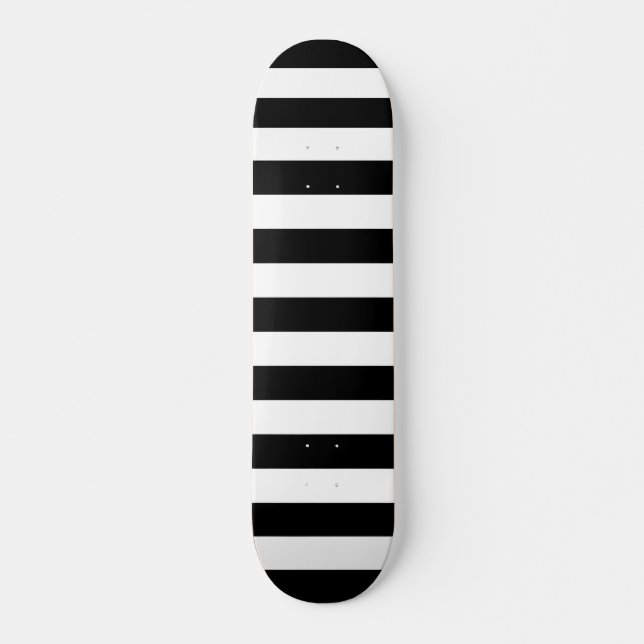Skateboard Modelo blanco y negro de las rayas (Anverso )