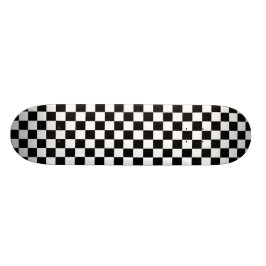 Skateboard Modelo blanco y negro del tablero de damas de los