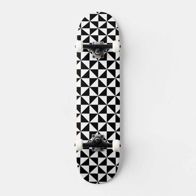 Skateboard Modelo blanco y negro del triángulo (Anverso)