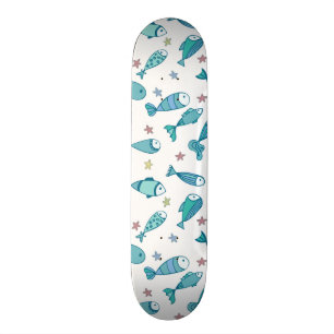 Skateboard Modelo con los pescados y las estrellas de mar
