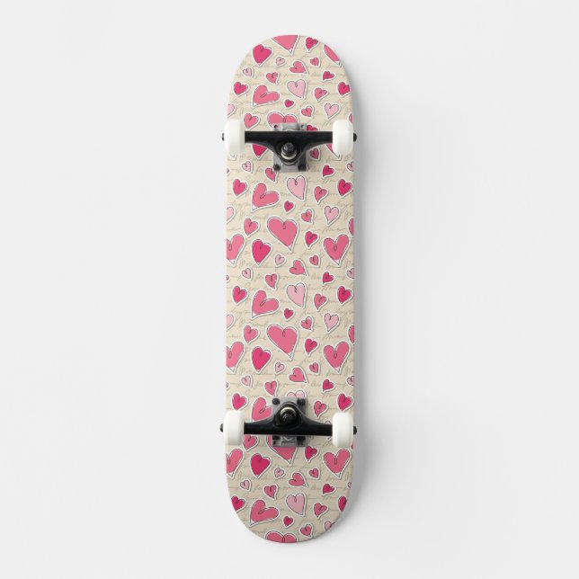 Skateboard Modelo de corazones (Anverso)