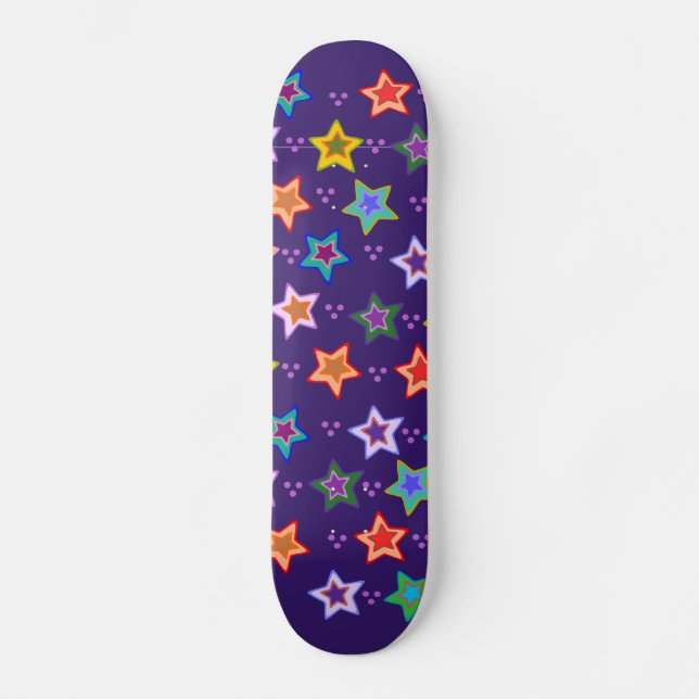 Skateboard Modelo de estrella colorido (Anverso)