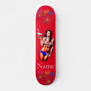 Skateboard Modelo de fitness bikini patriótico Thunder_Cove