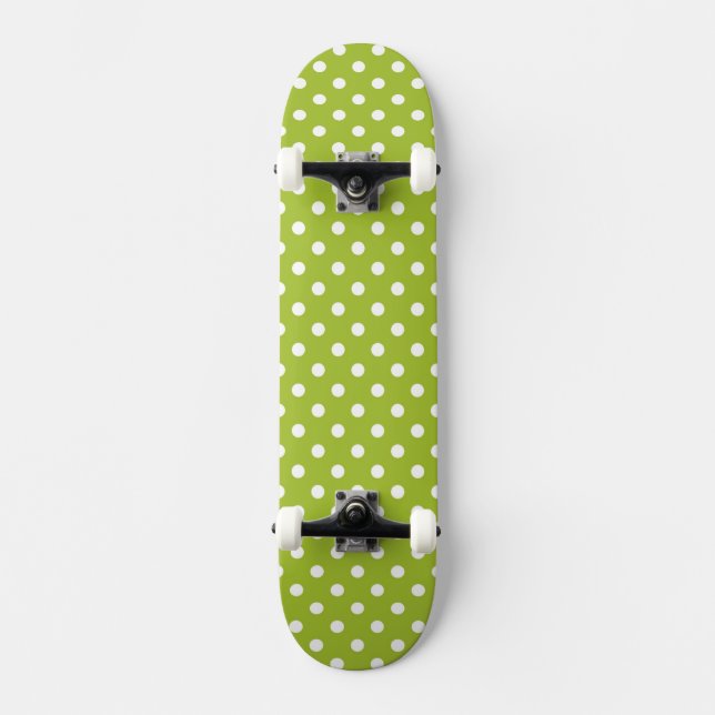 Skateboard Modelo de la primavera con los lunares blancos (Anverso)