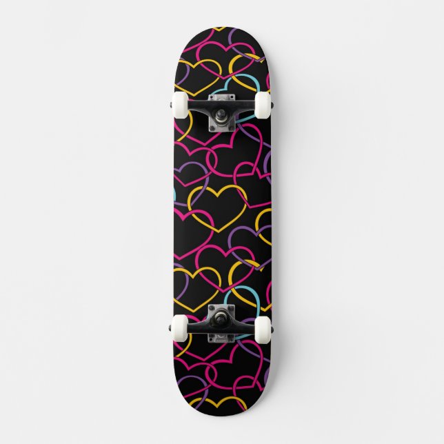 Skateboard Modelo de la tarjeta del día de San Valentín con (Anverso)