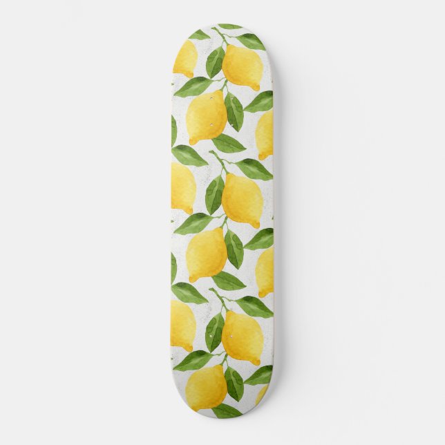 Skateboard Modelo de los limones de la acuarela (Anverso)