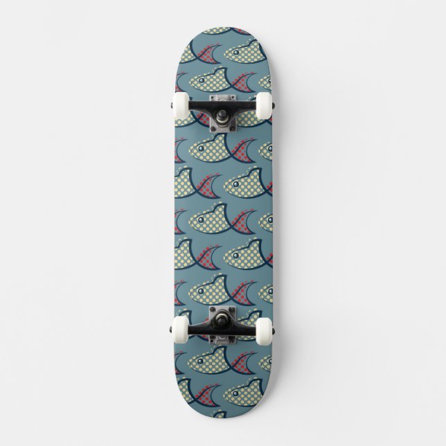 Skateboard Modelo de los pescados del lunar (Anverso)