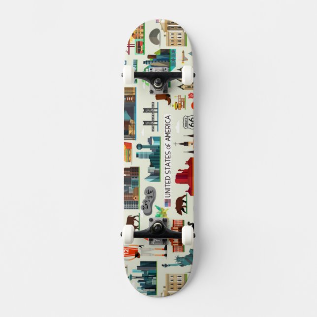Skateboard Modelo de los símbolos de Estados Unidos (Anverso)