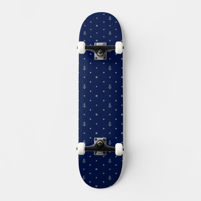 Skateboard Modelo de lunares del ancla (Anverso)