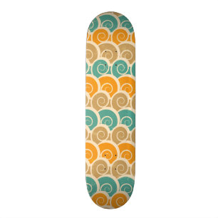 Skateboard Modelo de ondas de la acuarela