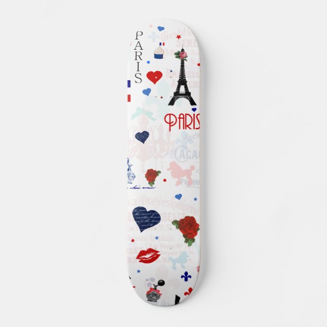 Skateboard Modelo de París con la torre Eiffel (Anverso)
