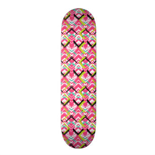 Skateboard Modelo de zigzag rosado dibujado mano