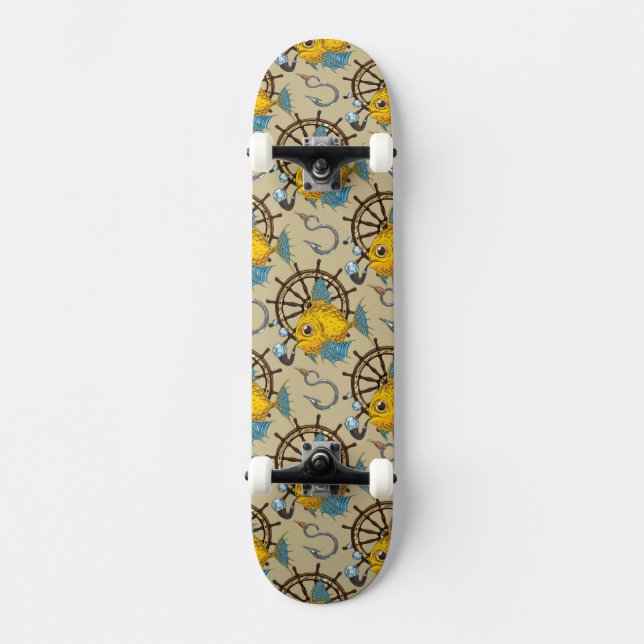 Skateboard Modelo del capitán de mar pescado (Anverso)