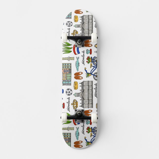 Skateboard Modelo del Doodle de Netherland (Anverso)