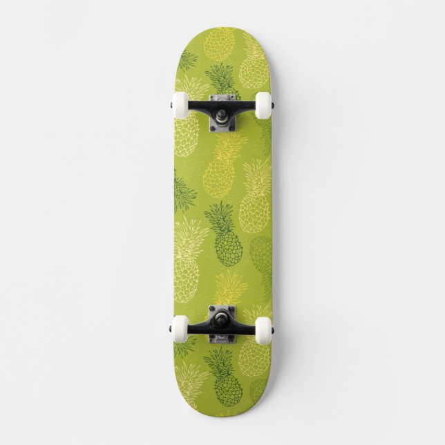 Skateboard Modelo del esquema de la piña en verde (Anverso)