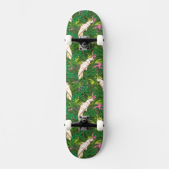 Skateboard Modelo del loro con las hojas de palma (Anverso)