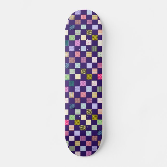 Skateboard Modelo del tablero de damas del arco iris (Anverso)