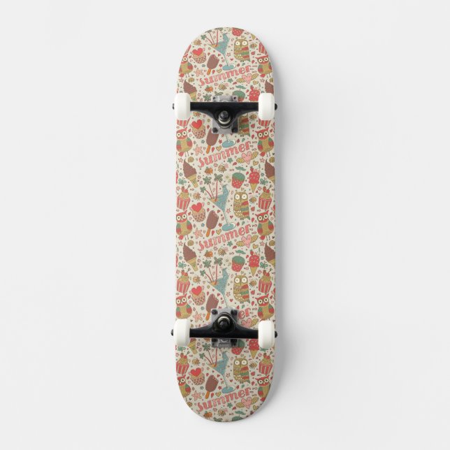 Skateboard Modelo del verano con helado (Anverso)