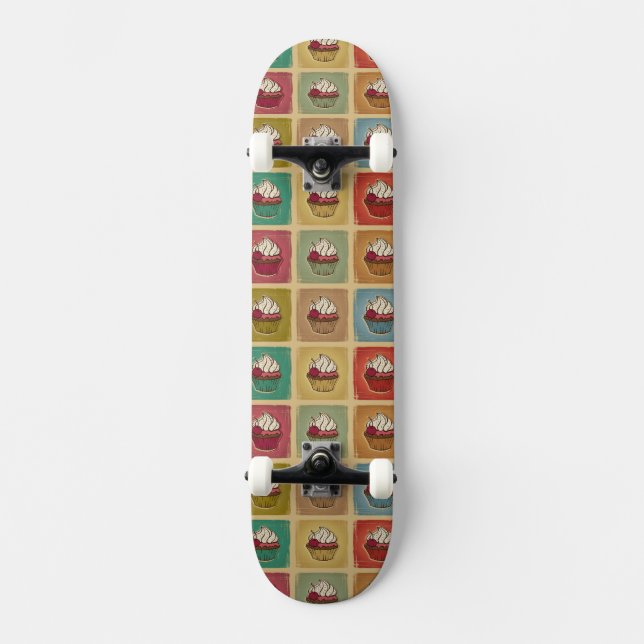 Skateboard Modelo del vintage hecho de magdalenas (Anverso)