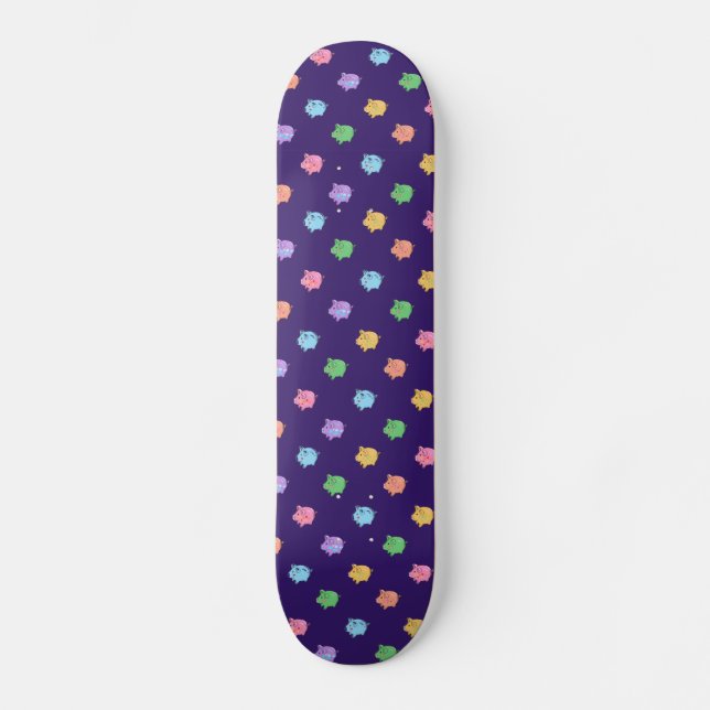 Skateboard Modelo en colores pastel del cerdo (Anverso)