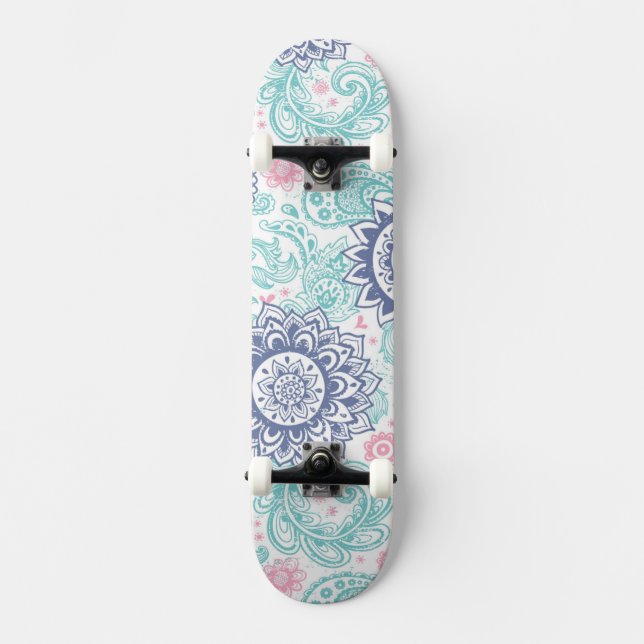 Skateboard Modelo étnico de Paisley (Anverso)