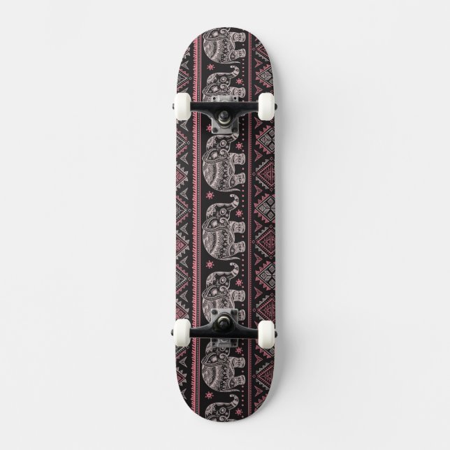 Skateboard Modelo étnico negro del elefante (Anverso)