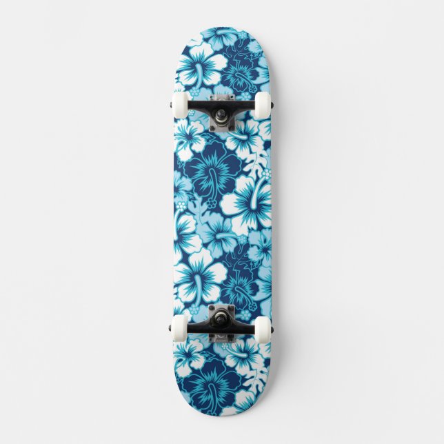 Skateboard Modelo floral del hibisco de la resaca (Anverso)