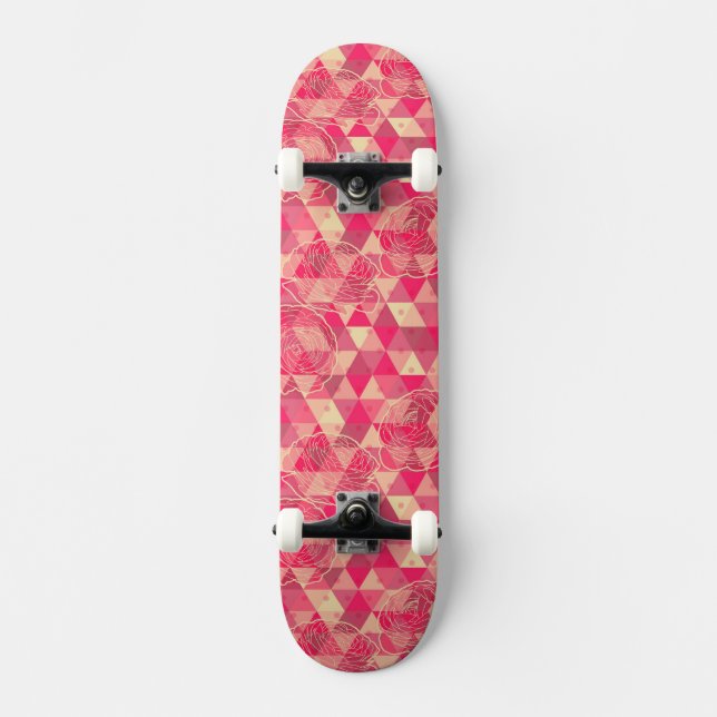 Skateboard Modelo geométrico de la flor (Anverso)
