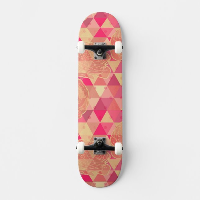 Skateboard Modelo geométrico de la flor (Anverso)