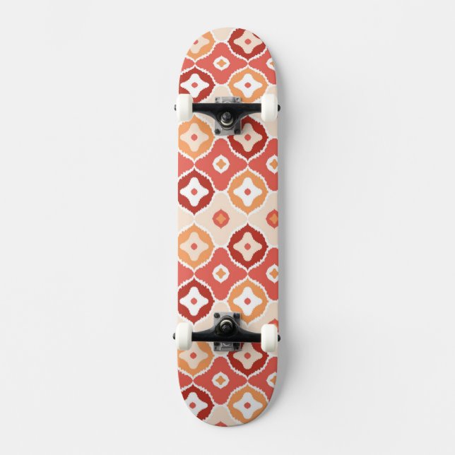 Skateboard Modelo geométrico del ikat de oro (Anverso)
