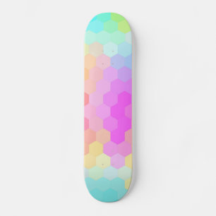 Skateboard Modelo inconsútil hexagonal multicolor
