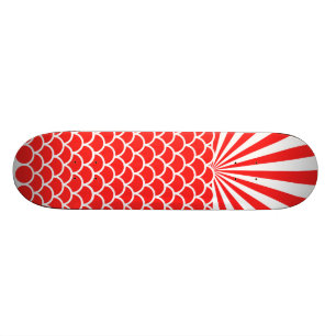 Skateboard Modelo inspirado japonés del sol naciente rojo