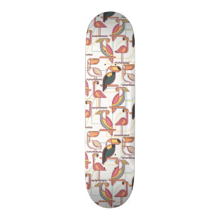 Skateboard Modelo moderno con los pájaros tropicales