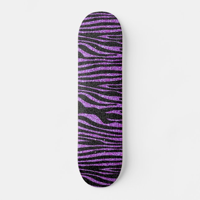 Skateboard Modelo púrpura de la raya de la cebra (falso (Anverso)