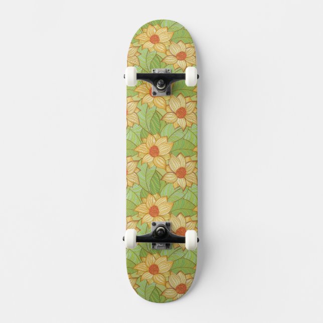 Skateboard Modelo retro de la magnolia (Anverso)