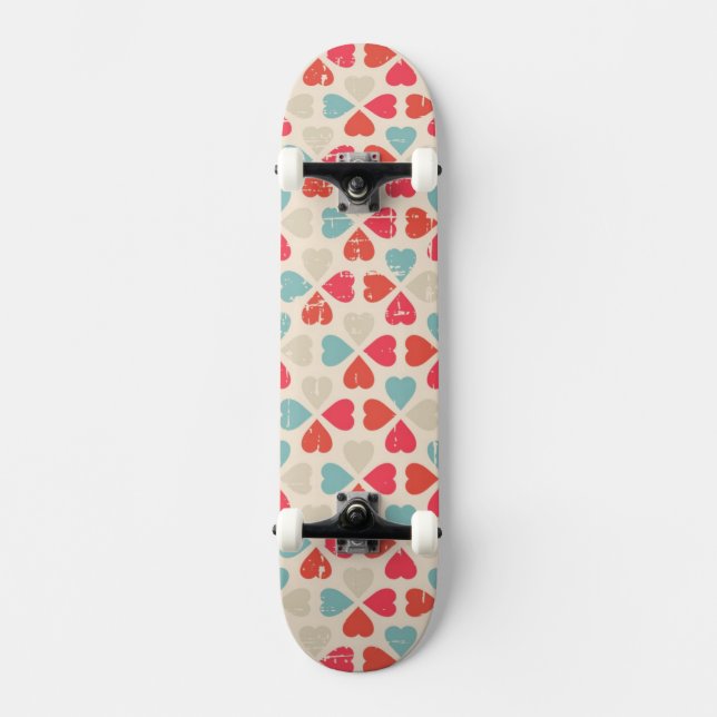 Skateboard Modelo retro del el día de San Valentín (Anverso)