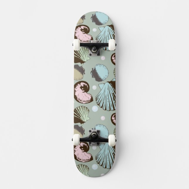 Skateboard Modelo retro del Seashell (Anverso)