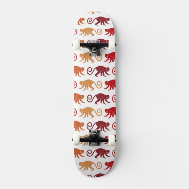 Skateboard Modelo rojo de los monos (Anverso)