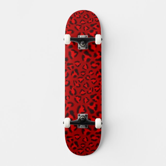 Skateboard Modelo rosado de la textura del leopardo (Anverso)
