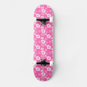 Skateboard Modelo rosado del Hawaiian de Honu del hibisco