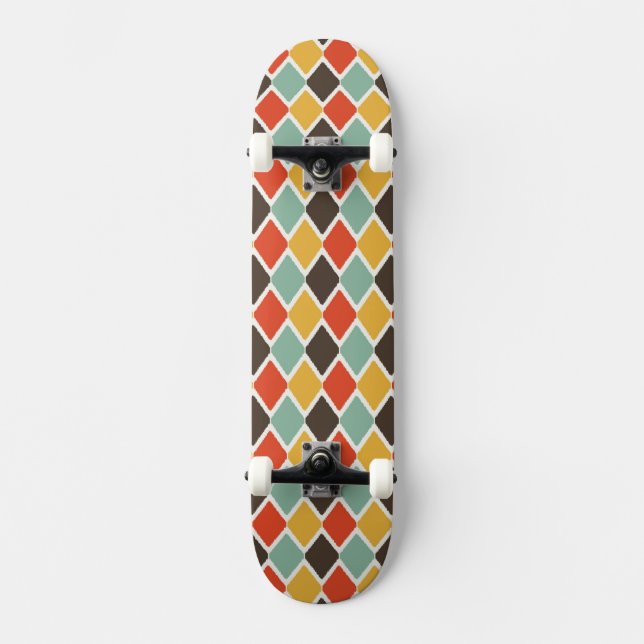 Skateboard Modelo tribal de la moda del ikat moderno (Anverso)