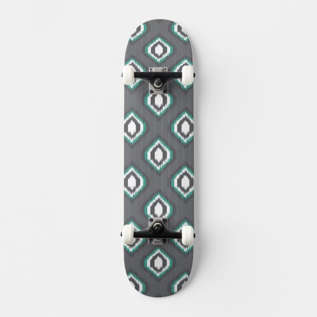 Skateboard Modelo tribal del ikat retro geométrico (Anverso)