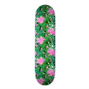 Skateboard Modelo tropical con las flores de la selva