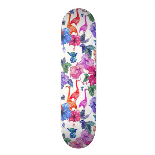 Skateboard Modelo tropical de la acuarela
