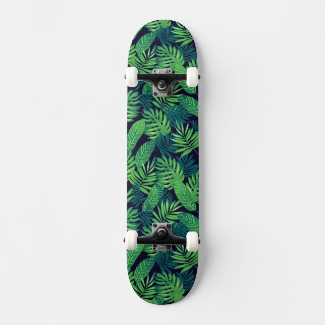 Skateboard Modelo tropical de las hojas (Anverso)