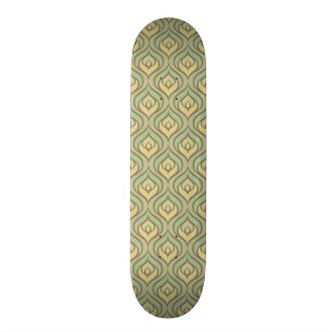 Skateboard Modelo verde y amarillo del vintage retro