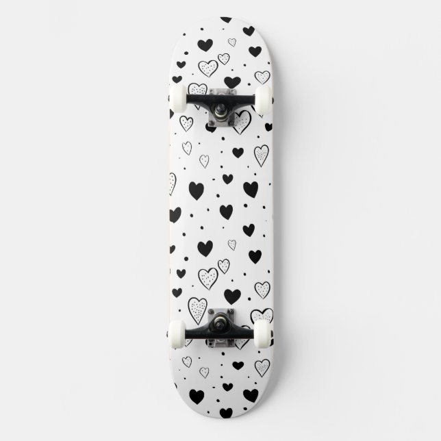 Skateboard Modern Hearts Pattern (Anverso)